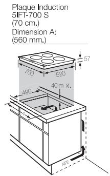 FAGOR 2VFT-330X - Dimensions d'encastrement plaques à induction - 2