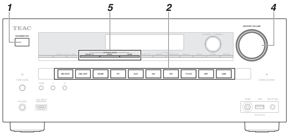 TEAC AG-D500-B - Mise sous tension et opérations de base - 1