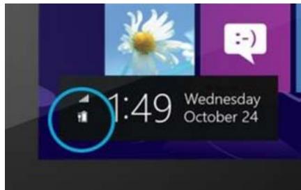 MICROSOFT SURFACE RT 64 GO - Comment connaître la charge restante dans la batterie ? - 1