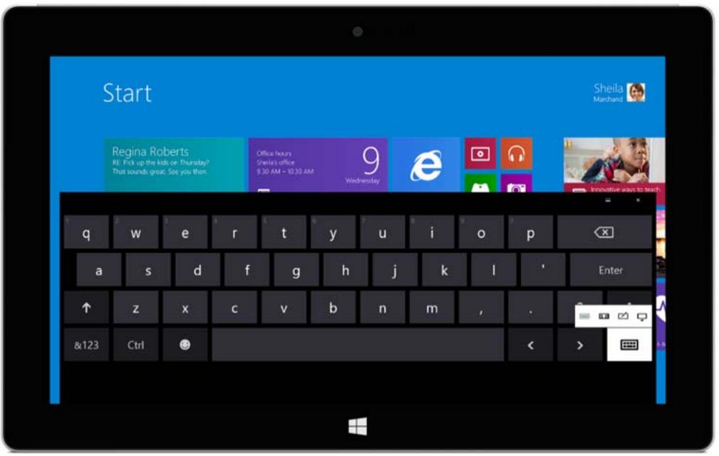 MICROSOFT SURFACE RT 64 GO - Affichage du clavier visuel - 2