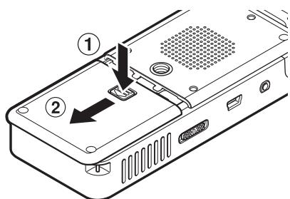 OLYMPUS LS-12 - Insertion des piles - 1