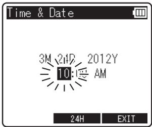 OLYMPUS LS-12 - Appuyez sur la touche ^+ ou - pour configurer l'élément. - 1