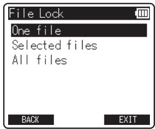 OLYMPUS LS-12 - Appuyez sur la touche ^+ ou - pour sélectionner le nombre de fichiers que vous souhaitez protéger. - 1