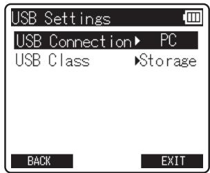 OLYMPUS LS-12 - Appuyez sur la touche ^+ ou - pour choisir [USB connection] ou [USB class]. - 1