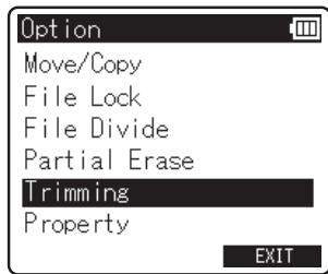 OLYMPUS LS-12 - Quand l'enregistreur est en mode d'arrêt, appuyez sur la touche F2 (OPTION). - 1