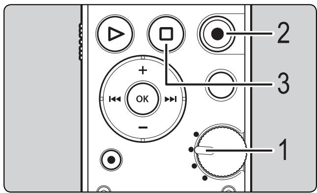 OLYMPUS LS-12 - Appuyez sur la touche STOP/  (■) pour arrêter l'enregistrement. - 2