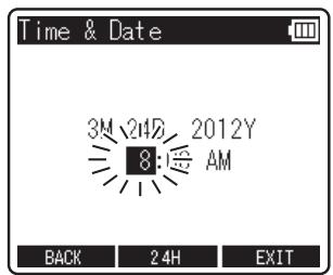 OLYMPUS LS-12 - Appuyez sur la touche ^+ ou - pour configurer l'élément. - 1