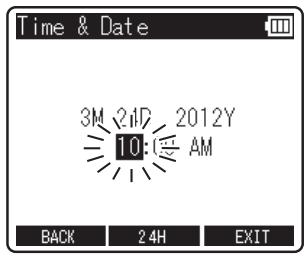 OLYMPUS LS-12 - Appuyez sur la touche ou pour sélectionner l'élément à configurer. - 1