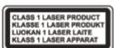 PROLINE MDVD60 - Avertissement : produit laser de classe 1 - 1