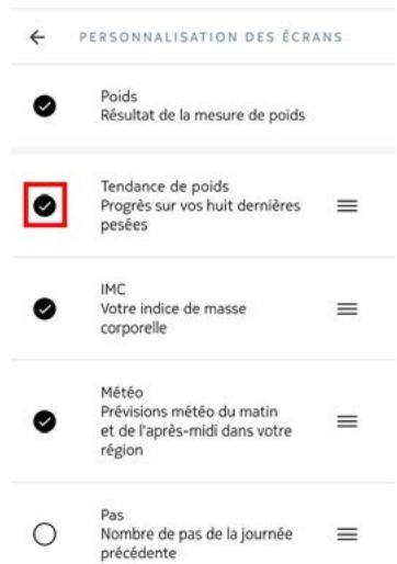 NOKIA BODY NOiRE - Modification de l'ordre d'affichage des écrans - 3