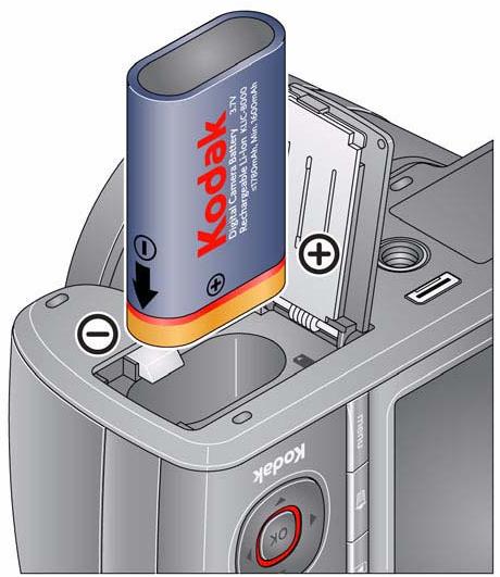 KODAK EASYSHARE Z1015 IS - Installation des piles/batteries - 1