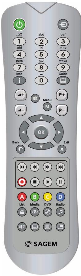 SAGEM DVR-6280T - Télécommande - 1