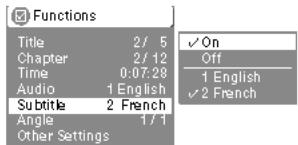 PANASONIC SC-PTX7EGC - Modification des sous-titres - 1
