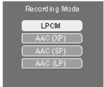PANASONIC SC-PTX7EGC - Réglage du mode d'enregistrement/de la méthode d'enregistrement - 2