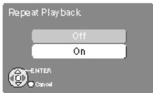 PANASONIC SC-PTX7EGC - Appuyez sur [▲▼] pour sélectionner "Repeat Playback" et appuyez sur [ENTER]. - 1