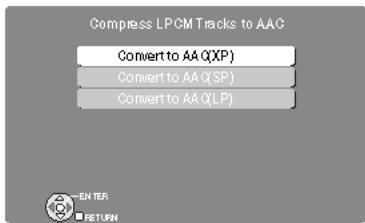 PANASONIC SC-PTX7EGC - Compression de pistes LPCM en AAC - 3