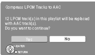 PANASONIC SC-PTX7EGC - Compression de pistes LPCM en AAC - 1