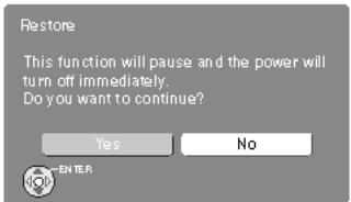 PANASONIC SC-PTX7EGC - Pour annuler la restauration - 1