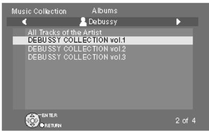 PANASONIC SC-PTX7EGC - Appuyez sur [  ] pour selectionner l'artiste et appuyez sur [ENTER]. - 1