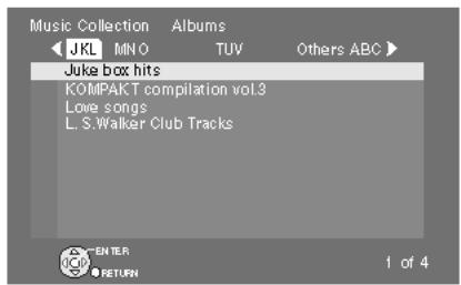 PANASONIC SC-PTX7EGC - Appuyez sur [ ] pour selectionner "Albums" et appuyez sur [ENTER]. - 1