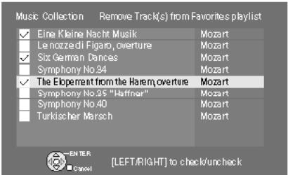 PANASONIC SC-PTX7EGC - Suppression d'une piste des "Favorites" - 1