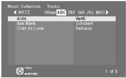 PANASONIC SC-PTX7EGC - Pour effectuer des opérations depuis la Track List (liste de lecture) - 1