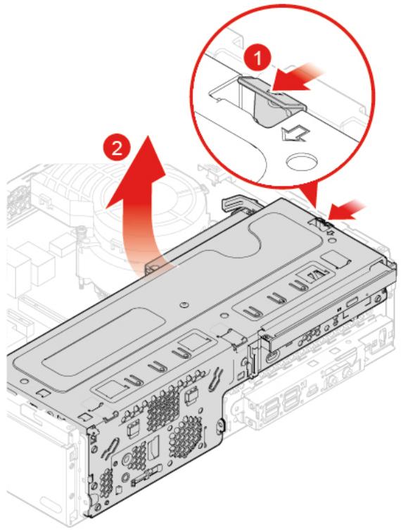 LENOVO M920 - Pivotement du bloc de baies d'unité vers le haut et le bas - 1