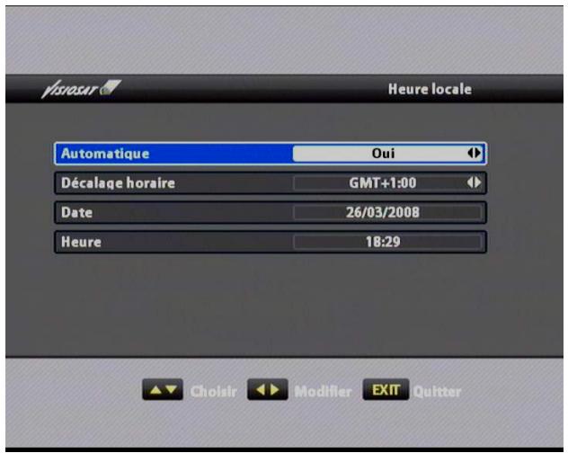 VISIOSAT TVS 7500 - V.2. a réglage de l'heure locale - 1