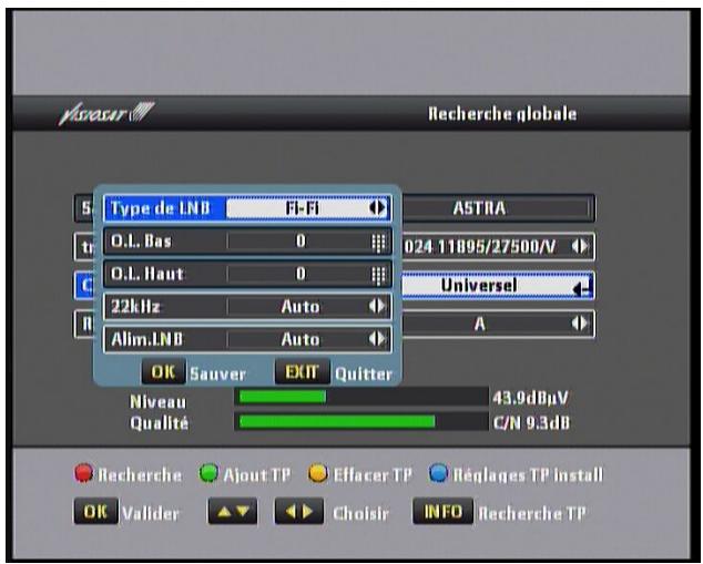 VISIOSAT TVS 7500 - V.5.1 modification de la configuration LNB - 2