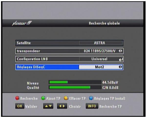 VISIOSAT TVS 7500 - Motorisation diseqc : - 1