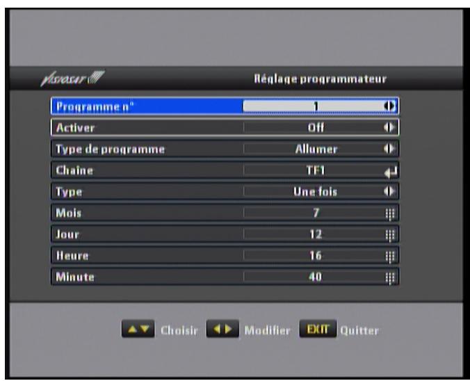 VISIOSAT TVS 7500 - V.2. b réglage du programmeur d'enregistrement - 1