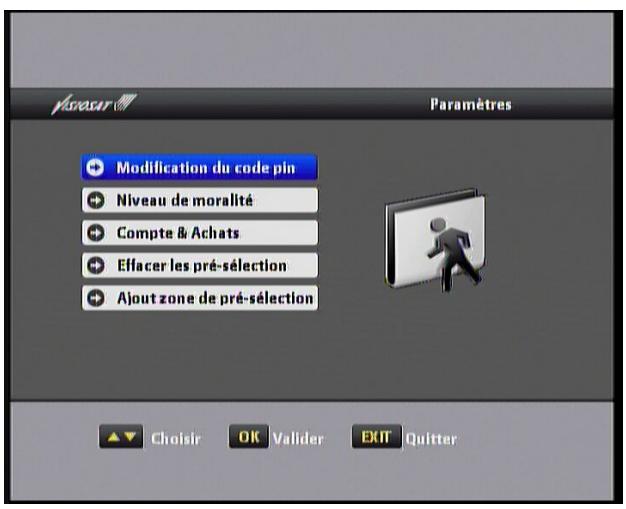 VISIOSAT TVS 7500 - Changement de code PIN carte : - 1