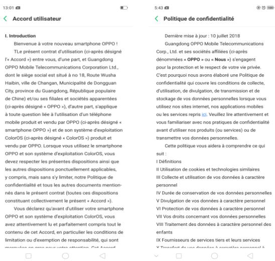 OPPO RX17NEO - Conditions d'utilisation - 2