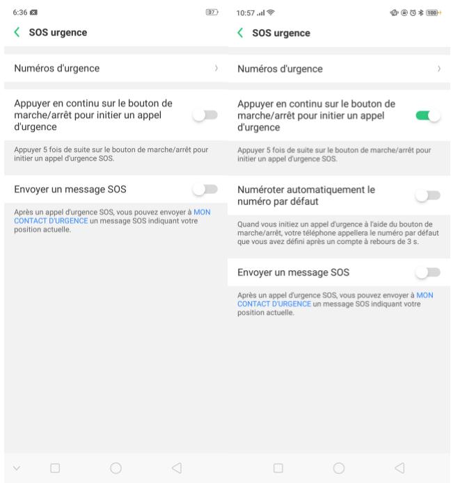 OPPO RX17NEO - SOS d'urgence - 5