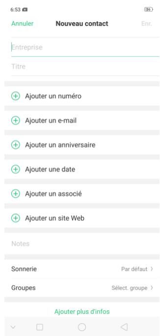 OPPO RX17NEO - Ajouter un contact - 3
