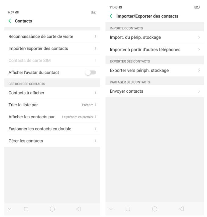 OPPO RX17NEO - Gérer les contacts - 1