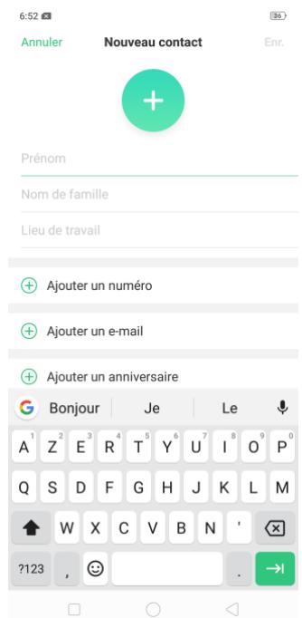 OPPO RX17NEO - Ajouter un contact - 2