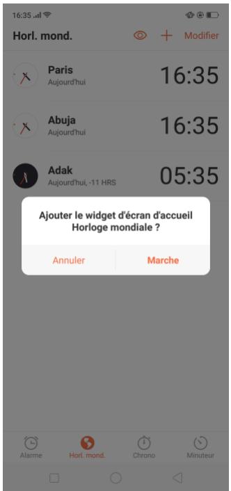 OPPO RX17NEO - Ajouter et afficher des horloges pour des sites du monde entier - 2