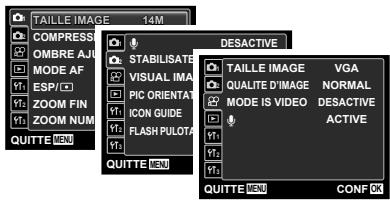 OLYMPUS TOUGH 6020 - Menu des fonctions de prise de vue - 2