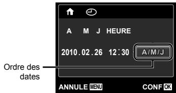 OLYMPUS TOUGH 6020 - Pour sélectionner l'ordre d'affichage de la date - 1
