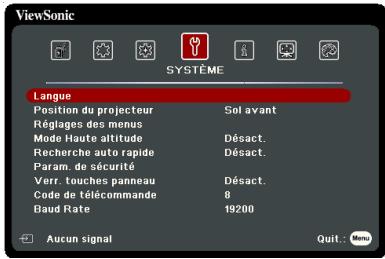 VIEWSONIC PA503WB - Utilisation des menus - 5