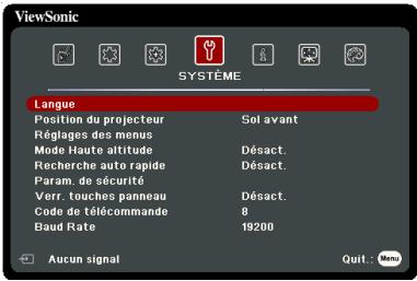 VIEWSONIC PA503WB - Utilisation des menus - 4