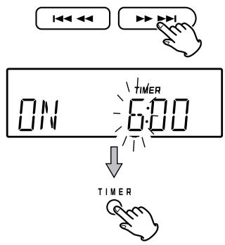 TEAC SL-D920 R - Utilisation des touches de saut (1 ▲ /▶▶) pour régler les heures, puis appuyez sur la touche TIMER. - 1