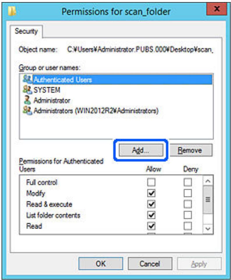 EPSON WF-7840 - Ajout d'un groupe ou d'un utilisateur à l'autorisation d'accès - 2