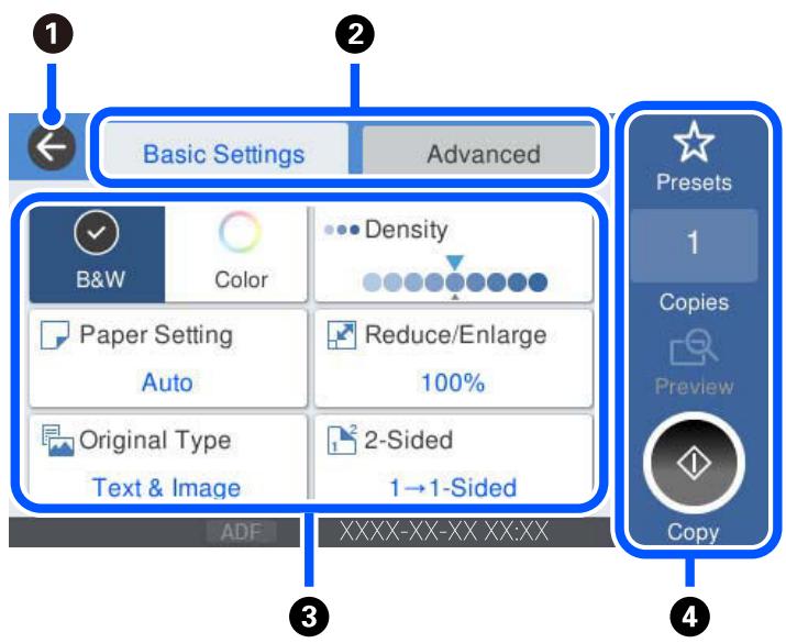 EPSON WF-7840 - Configuration de l'écran de menu - 1