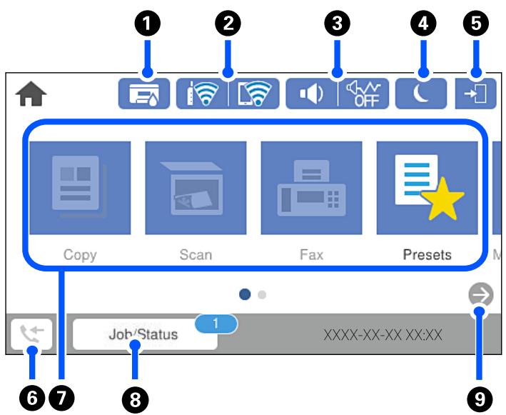 EPSON WF-7840 - Configuration de l'écran d'accueil - 1