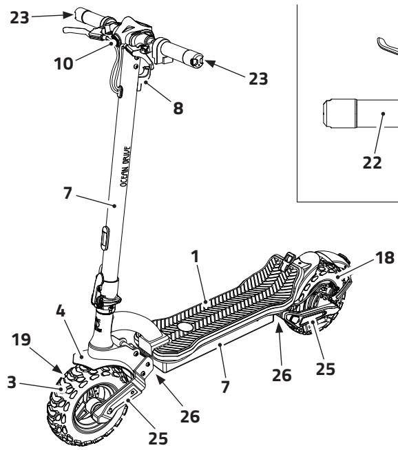 OCEAN DRIVE OD-KICK-S12-EU-PKD - DESCRIPTION DE LA TROTTINETTE - 3