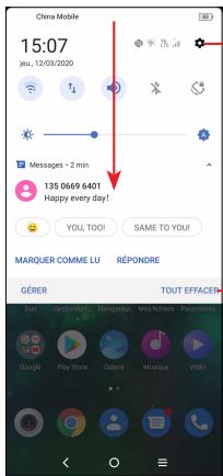 TCL GSM_VENDU_SEUL10_PRO_VERT_128GO - Volet des notifications - 1