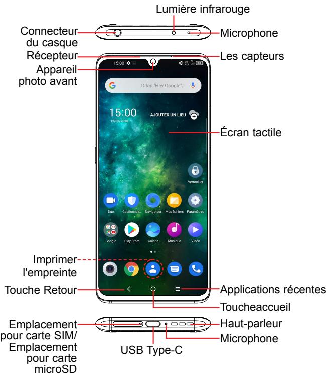 TCL GSM_VENDU_SEUL10_PRO_VERT_128GO - Touches et connecteurs - 1