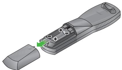 BOSER CINEMATE GS + BLU-RAY - Insertion des piles de la télécommande du cinemate® GS - 1
